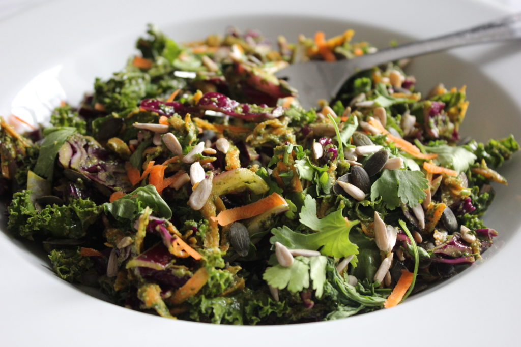 Raw Red Cabbage Kale & Seeds Salad The AntiCancer Kitchen
