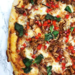 A healthy sloppy jackfruit giuseppe pizza