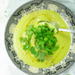 Celeriac, spinach and turmeric soup