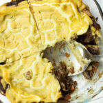 Mushroom lasagne with pear and cauliflower white sauce