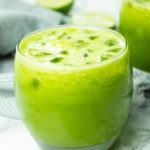 Alkaline green juice Juicing for health. Alkaline green juice - freshly pressed
