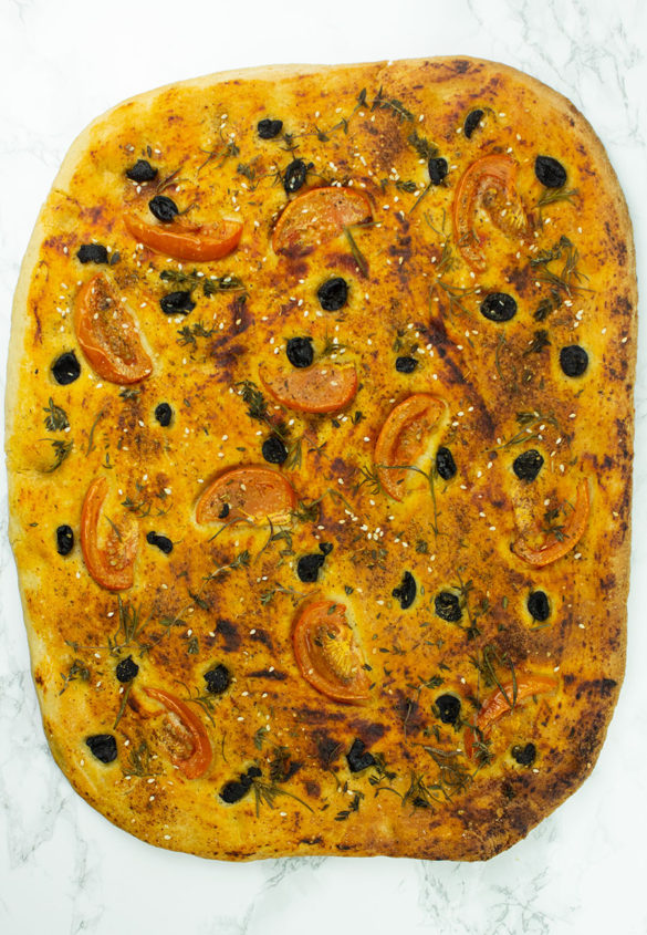 Greek Flatbread with Tomato & Olives The AntiCancer Kitchen