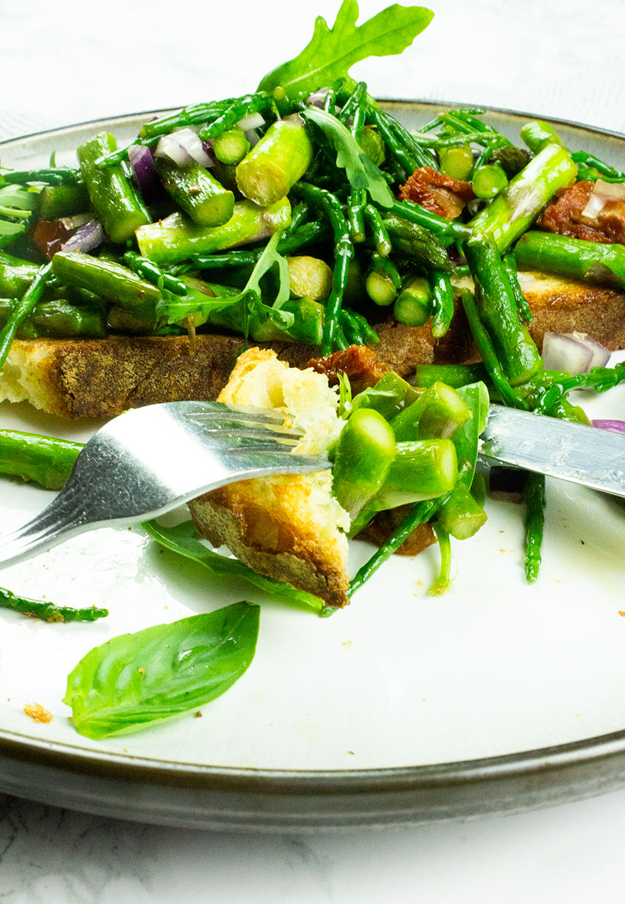 healthy bruschetta on a plate 