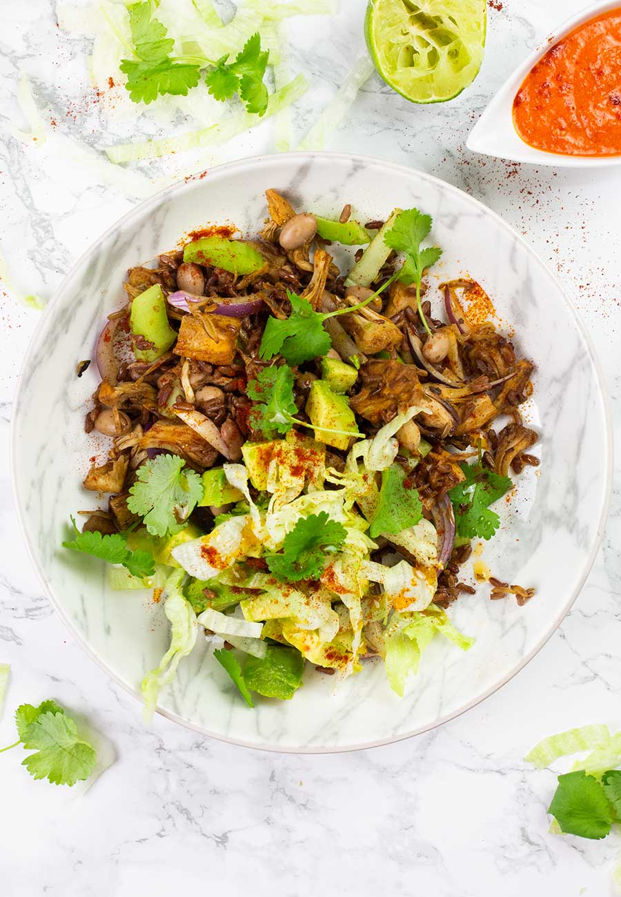 Vegan Mexican Salad with Pulled Jackfruit | The Anti-Cancer Kitchen