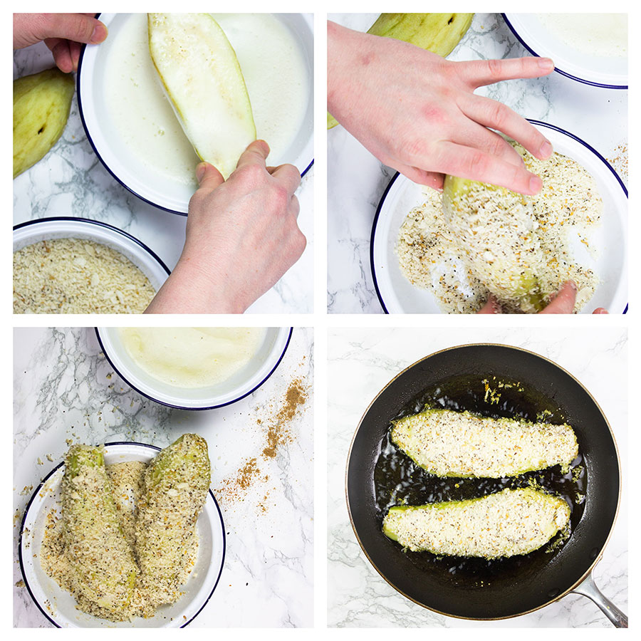 Katsu curry aubergine step-by-step