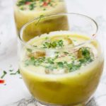 Juicing pineapple with coriander and chilli