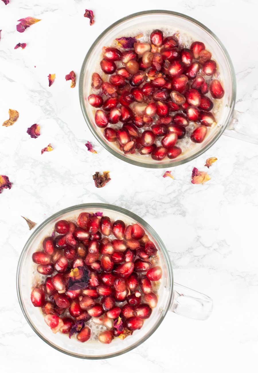 Chia seed pudding with pomegranate 