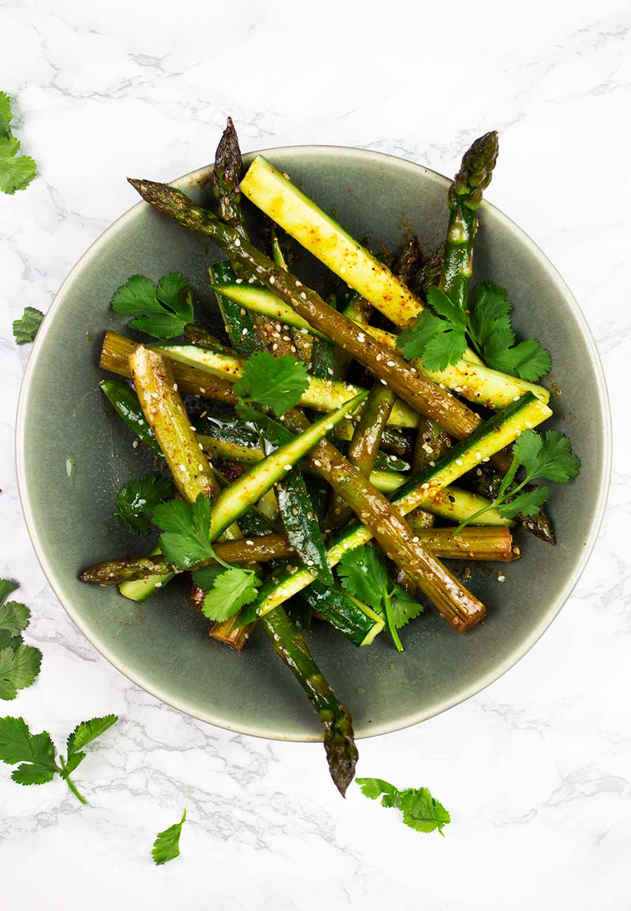 Asian asparagus salad with tamarind glaze