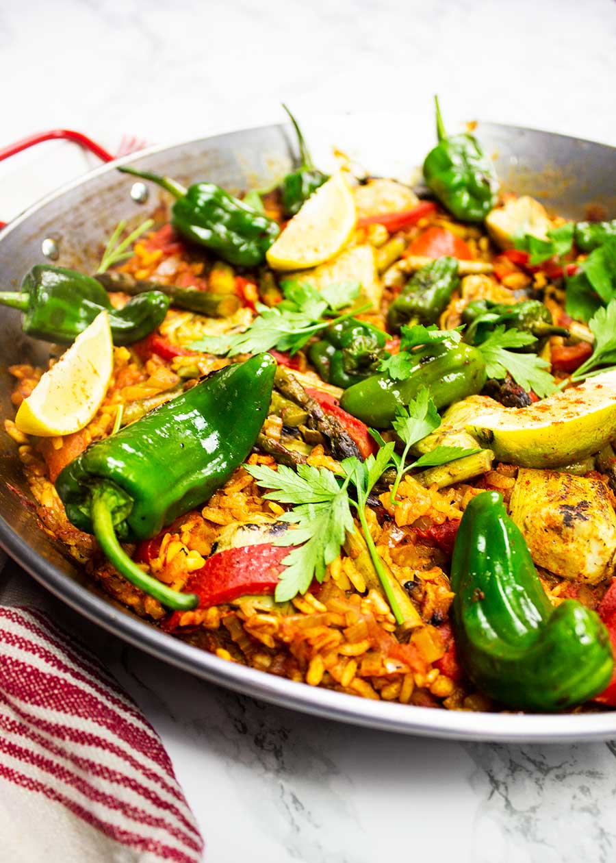 Vegetable paella dish