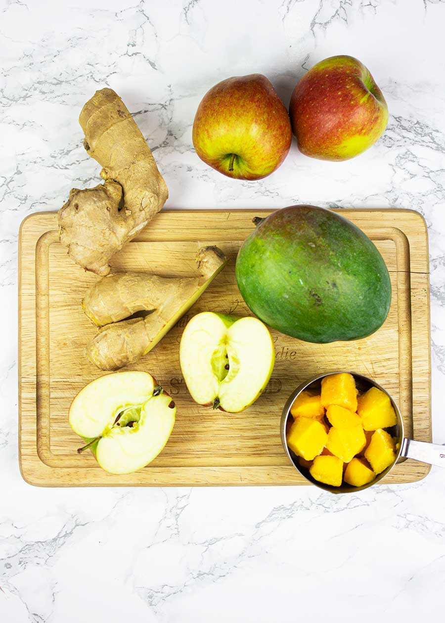 Mango, apples, ginger