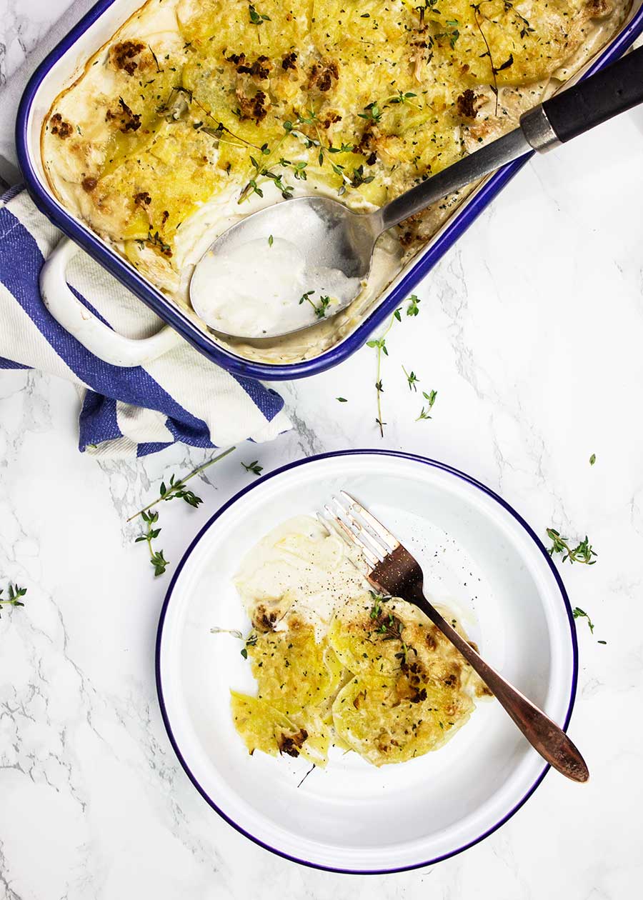 Vegan gratin dauphinoise potatoes