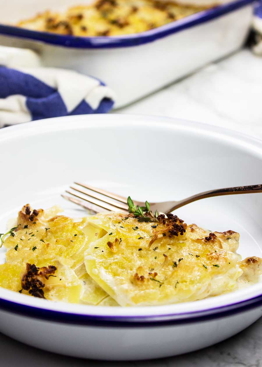 Vegan creamy baked potatoes