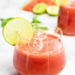 Watermelon juice with mint and lime