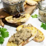 Rustic vegan mushroom pâté on toast