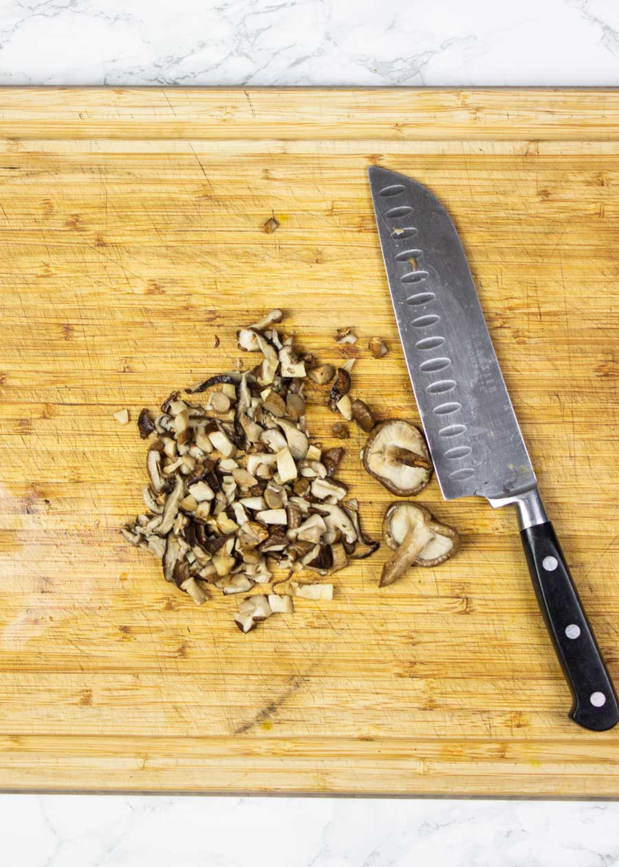 Cutting mushrooms