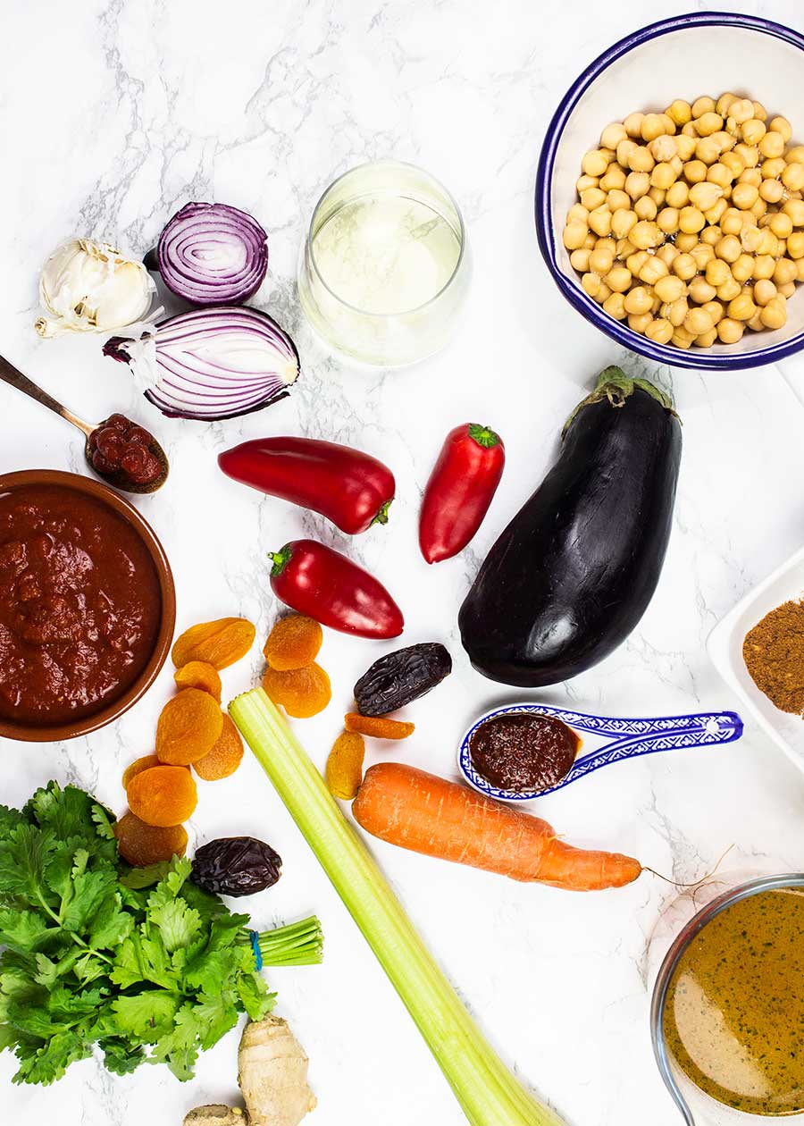 Vegetable tagine ingredients 