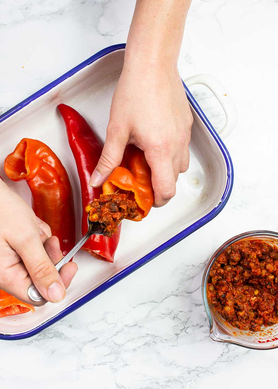 How to stuff vegan peppers 