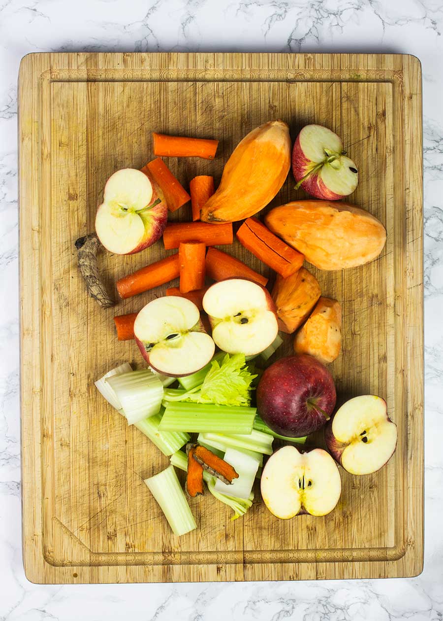 Juicing sweet potatoes and other fruit and vegetables