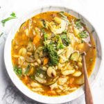 Chunky healthy minestrone soup