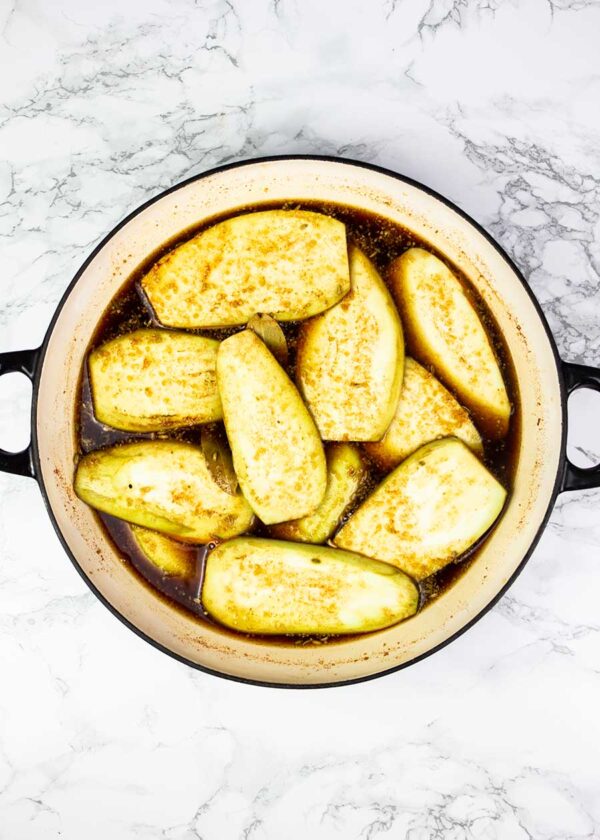 Marinating eggplant to make vegan bacon