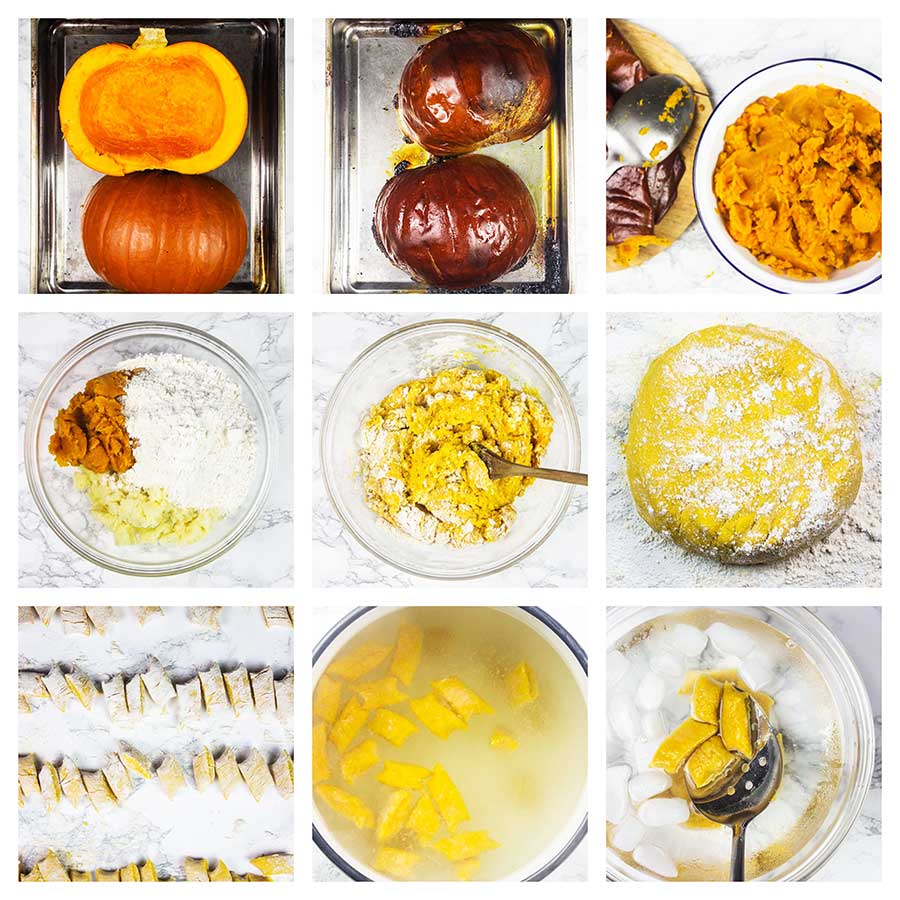 Step by step pumpkin gnocchi