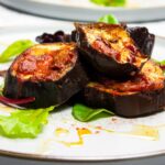 Baked eggplant/aubergine slices